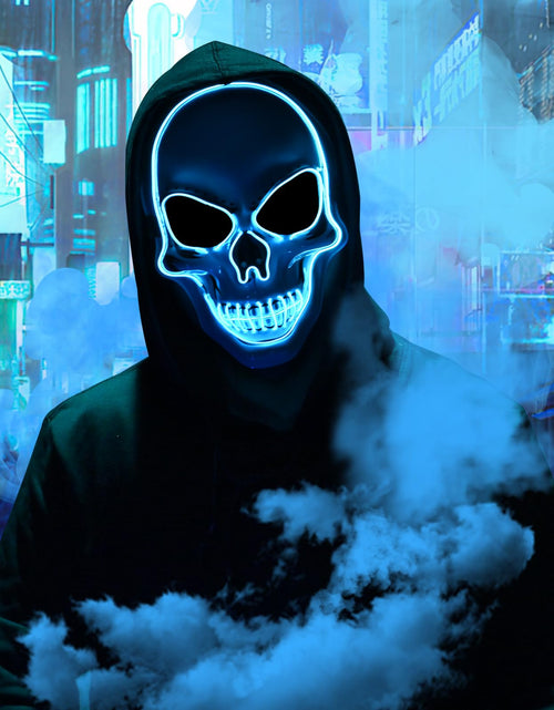 Load image into Gallery viewer, Waipfaru Halloween Scream Mask with Gloves Blue 2PCS Plastic
