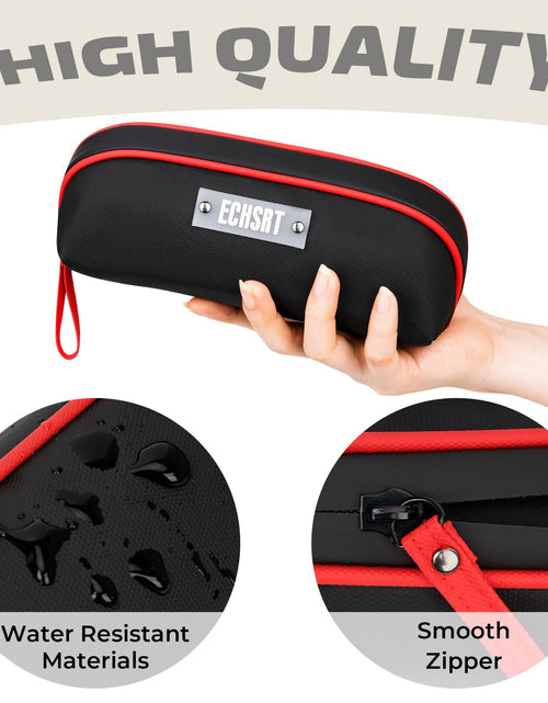 Load image into Gallery viewer, ECHSRT Pencil Case Flat Zipper Organizer Pouch Small Black for Men Women
