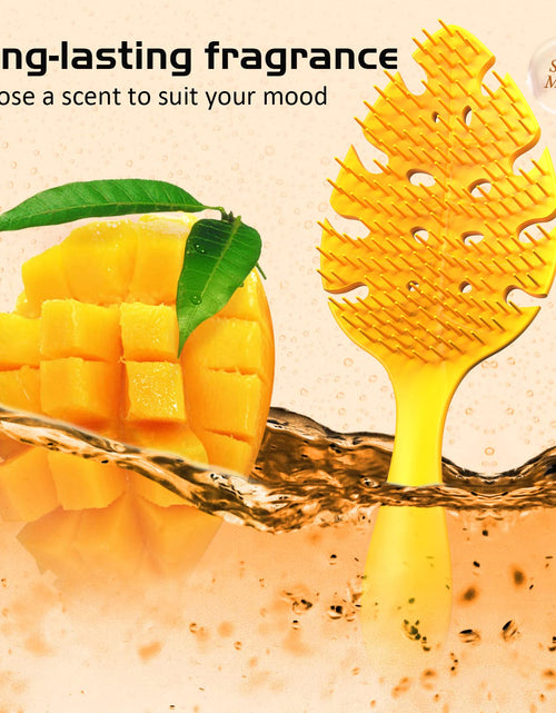 Load image into Gallery viewer, CANDYBRUSH Hair Brush Vented Leaf Form Soft TPEE Mango Scented Orange Large

