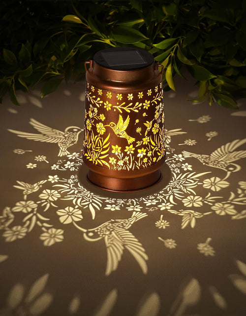 Load image into Gallery viewer, kaakuuki Hummingbird Solar Lantern Outdoor Waterproof Metal LED Bronze
