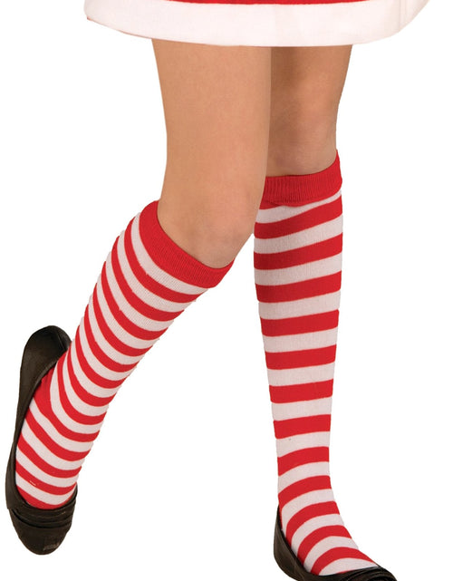 Load image into Gallery viewer, Rubies Striped Red White Costume Socks Kids Unisex One Size
