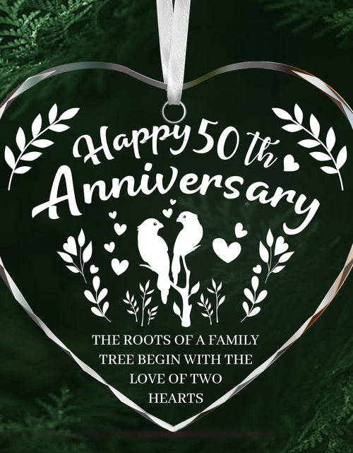 Load image into Gallery viewer, Vorruil Baby First 50th Anniversary Gift Heart Glass Tree Decoration
