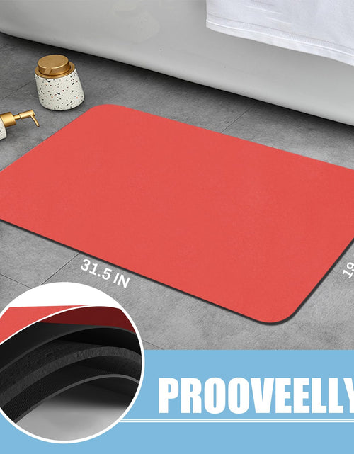 Load image into Gallery viewer, PROOVEELLY Diatomaceous Earth Bath Mat Non Slip Quick Dry Red 15.7x35.4
