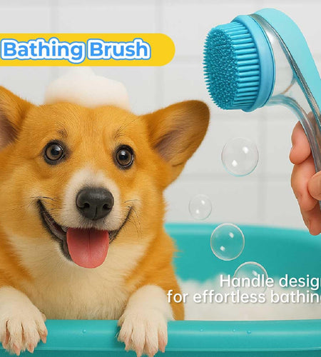 Yutaohui 4-in-1 Pet Bath Brush Kit with Comb Clipper for Dogs Cats