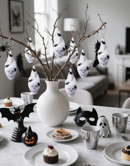 Load image into Gallery viewer, Watayo 12 Pcs Mini Halloween Skull Decorations 4x1.5in White Gauze Wrapped
