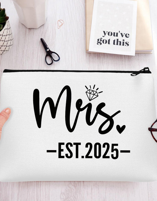 Load image into Gallery viewer, Cyntan Mrs Makeup Bag Bridal Shower Engagement Wedding Bachelorette Gift
