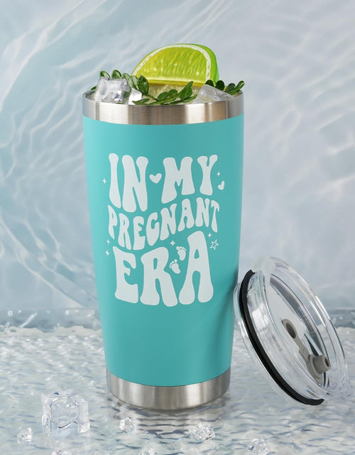 Load image into Gallery viewer, CUPLOOV Pregnant Blue Tumbler 20oz Insulated Cup with Lid &amp; Straw

