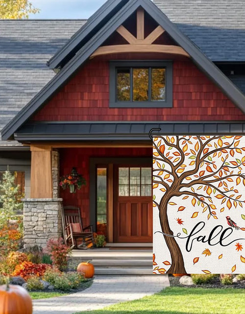 Load image into Gallery viewer, Decorhua Fall Garden Flag Burlap 12x18 Inch Double Sided Thanksgiving Maple Leaf

