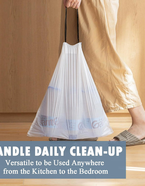 Load image into Gallery viewer, PACCOLYN Small Trash Bags 4 Gallon Drawstring 57 Count Unscented White
