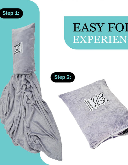 Load image into Gallery viewer, Commollis 2-in-1 Travel Blanket &amp; Pillow Lightgray Compact Warm All-Season
