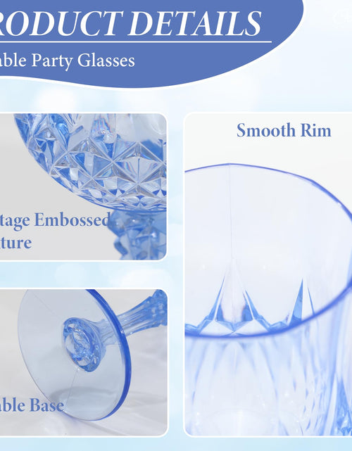 Load image into Gallery viewer, CALBODE Blue Plastic Wine Glasses Set of 12 7oz Unbreakable Reusable Dishwasher
