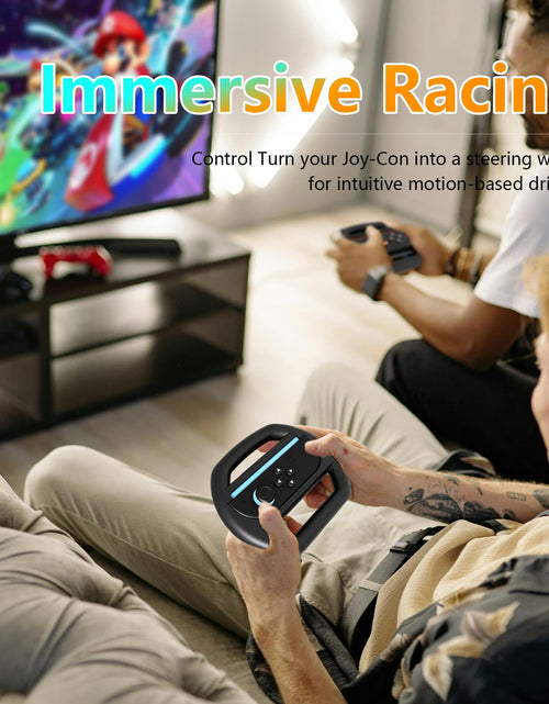 Load image into Gallery viewer, KUNSLUCK 2 Pack Steering Wheels for Nintendo Switch 2 Joy-Con Black
