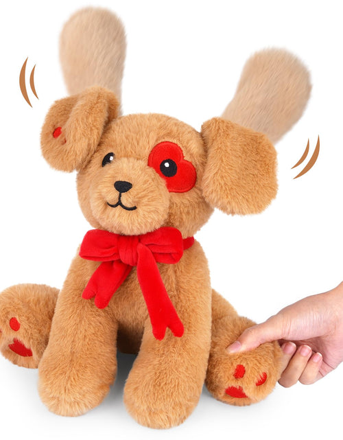 Load image into Gallery viewer, Prewplam Valentines Plush Love Dog Stuffed Animal Toy Brown 1 Inch
