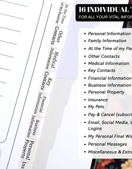 Load image into Gallery viewer, gisgfim I'm Dead Now What End of Life Planner Organizer Binder 8.5x11 Flower
