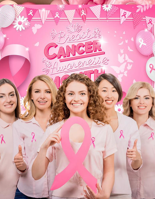Load image into Gallery viewer, MEHOFOND Breast Cancer Awareness Banner Pink Ribbon Party Decoration Pink

