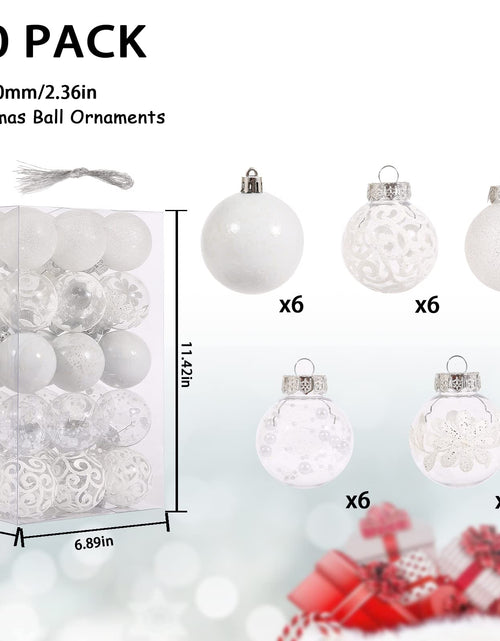 Load image into Gallery viewer, SUPREME XMAS Clear Christmas Ornaments 60mm 30ct Shatterproof White
