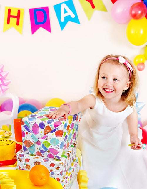 Load image into Gallery viewer, LCY WEDSHI Birthday Wrapping Paper 12pcs 20x29in Multicolor Birthday Theme
