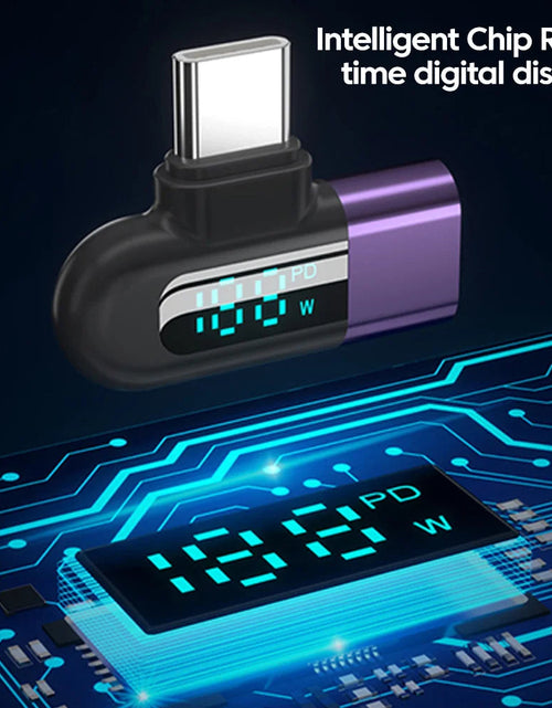Load image into Gallery viewer, TG adapter 6A intelligent digital display supports 120W fast charging data cable, USB 2.0 port, Type-C adapter
