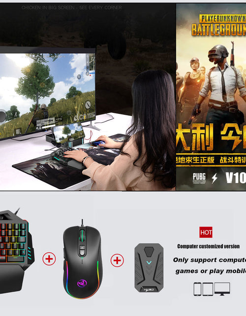Load image into Gallery viewer, Wired Android Throne One handed Keyboard and Mouse Set Android Game PUBG Gun Converter
