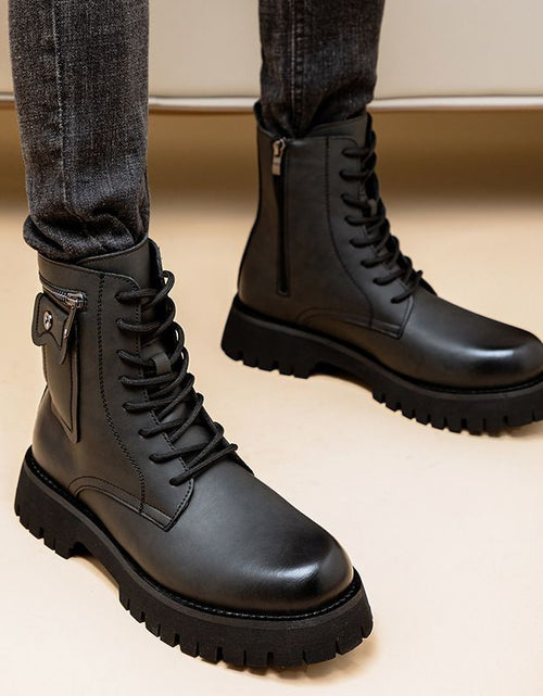 Load image into Gallery viewer, Leather High-Top Martin Boots
