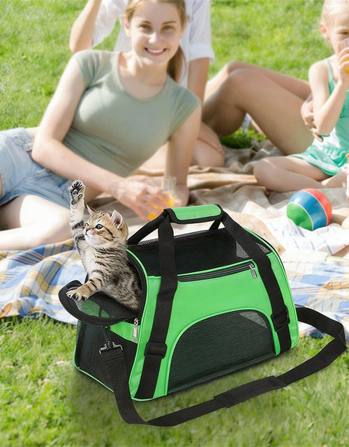 Load image into Gallery viewer, Foldable &amp; Expandable Pet Carrier Bag - Mesh Breathable Cat/Dog Travel Bag, Convertible Crossbody Handbag for Small Pets
