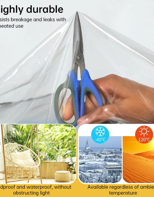 Load image into Gallery viewer, High-Quality Waterproof PVC Tarpaulin (420g/m² Transparent, Upgraded Grommets, Outdoor Windproof/Rainproof)
