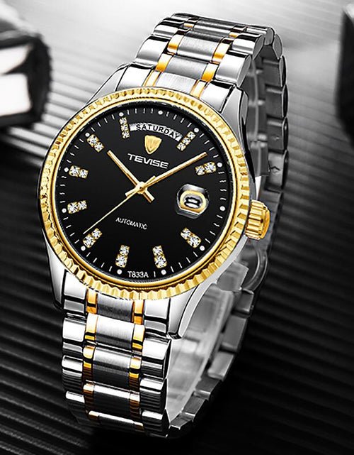 Load image into Gallery viewer, Tevise Men Luxury Golden Automatic Mechanical Watch Men Stainless steel Date Business Wristwatch Relogio Masculino
