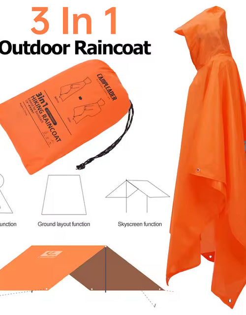 Load image into Gallery viewer, 3 - in - 1 Waterproof Rain Poncho for Outdoor Use: Motorcycle, Camping, Hiking &amp; Travel
