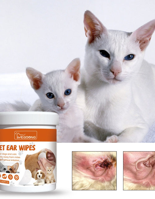 Load image into Gallery viewer, Yegbong Pet Ear Wipes, Pet Ear Cleaning Deodorizing Removing Mite And Earwax Cleaning Wipes
