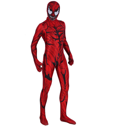 Unisex Adult Kids Carnage Cletus Kasady Super Villain Cosplay Costume Zentai Bodysuit Suit Jumpsuits Halloween