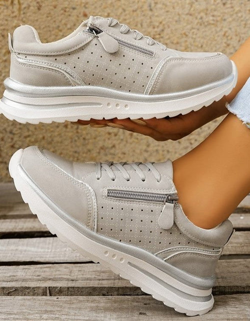Load image into Gallery viewer, Chunky Heel Side-Zip High-Top Sneaker Boots – 3 Colors EU 36–43
