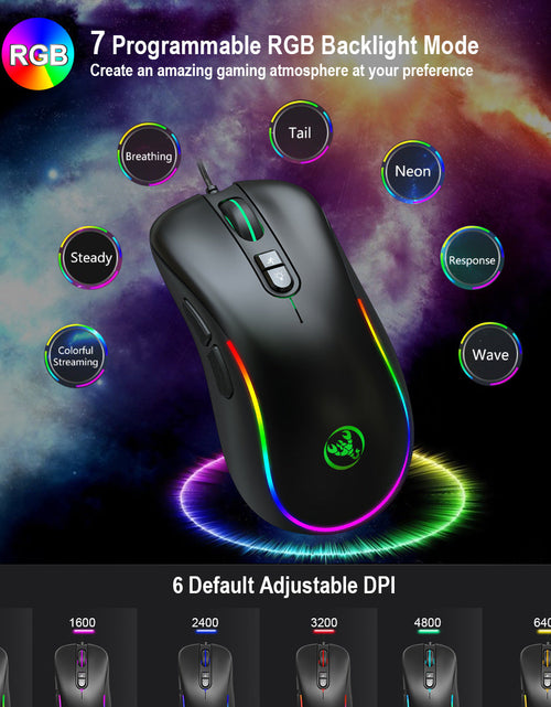 Load image into Gallery viewer, 7D key gaming mouse, macro programmable RGB luminous gaming wired mouse
