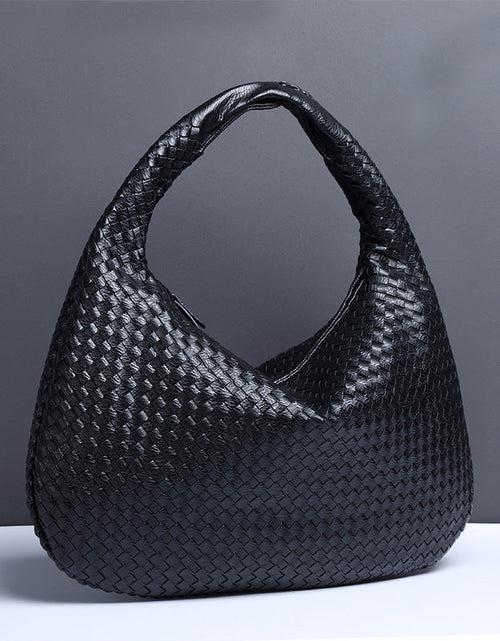 Load image into Gallery viewer, Crescent shaped women's bag hand woven hand-held dumpling bag fashionable single shoulder armpit bag
