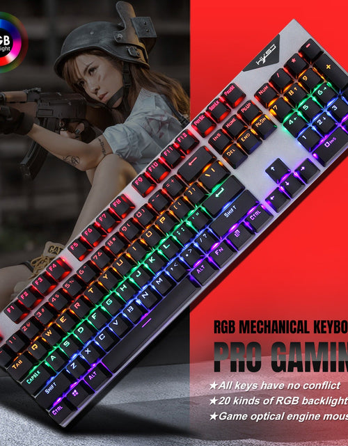 Load image into Gallery viewer, Suspended keycaps with real mechanical feel illuminated RGB keyboard and mouse game 104 keyboard and mouse wired set
