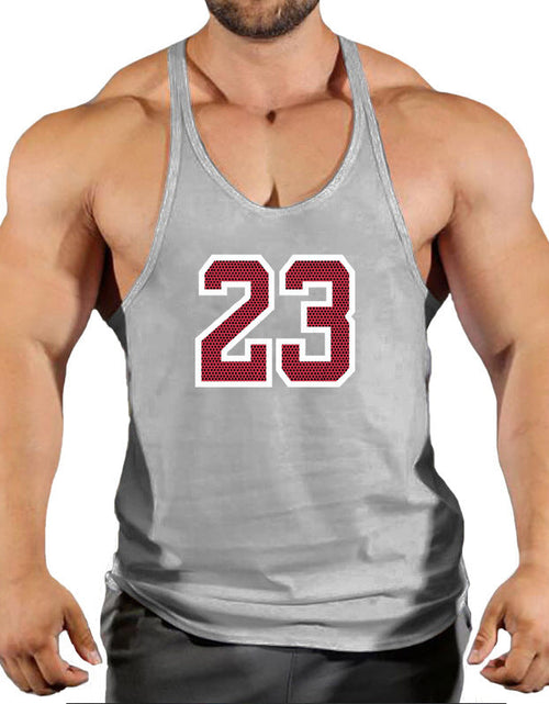Load image into Gallery viewer, Sportswear vest men's round neck men's cotton vest loose shoulder sleeveless basketball suit
