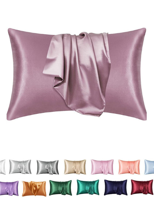 Load image into Gallery viewer, Simulation silk solid color polyester pillowcase envelope pillow pillow cases pillow pair multi-color
