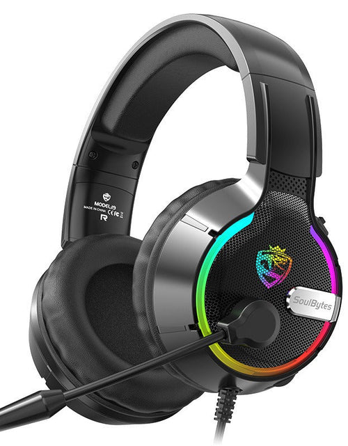 Load image into Gallery viewer, Head mounted gaming headset Soulbytes S19 wired RGB computer headset anchor gaming headset
