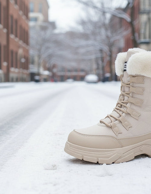 Load image into Gallery viewer, Women’s Fleece-Lined Chunky Sole Shoes – Warm Casual Winter Comfort Shoes
