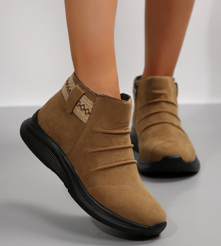 Round-Toe Women’s Frosted Martin Boots