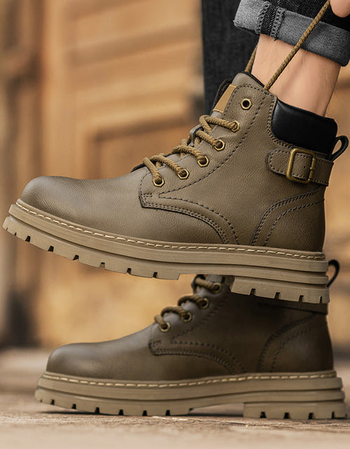 Load image into Gallery viewer, Martin boots autumn and winter retro high top men's workwear boots
