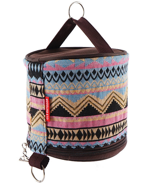 Load image into Gallery viewer, Outdoor camping folding ethnic style paper box storage bag car roll paper tissue box small cloth bag storage bag
