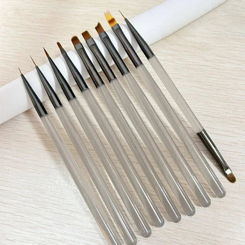 Load image into Gallery viewer, 9PCS UV Gel Nail Brush Liner DIY Painting Pen Manicure Acrylic Drawing Brush for Nail Art Design Nails Tip Display Painting Tool
