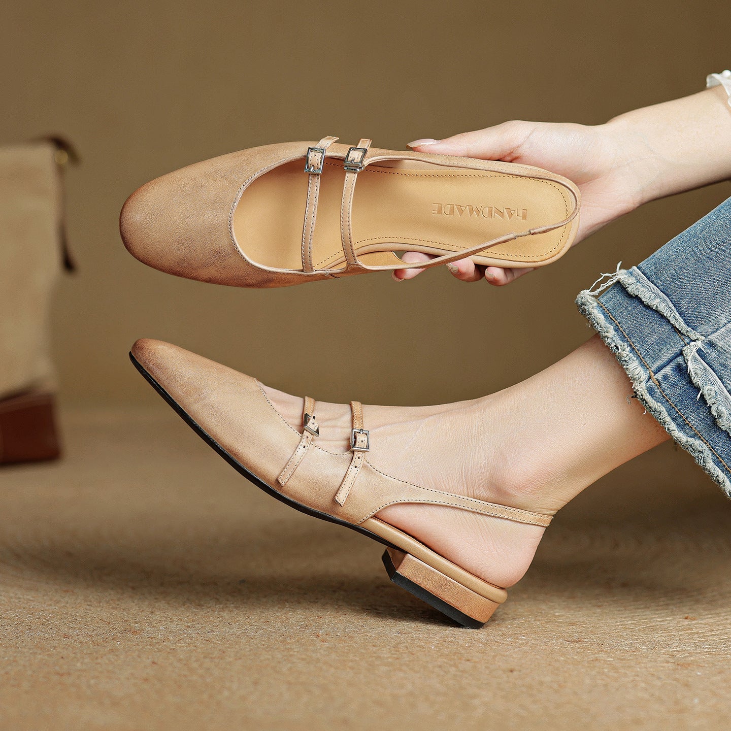 Women’s Flat Sandals with Soft Sole and Single Strap