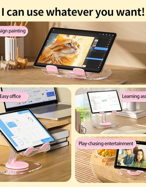 Load image into Gallery viewer, Multi functional adjustable lifting creative mobile phone support stand, desktop live streaming 360 ° rotating tablet stand, universal
