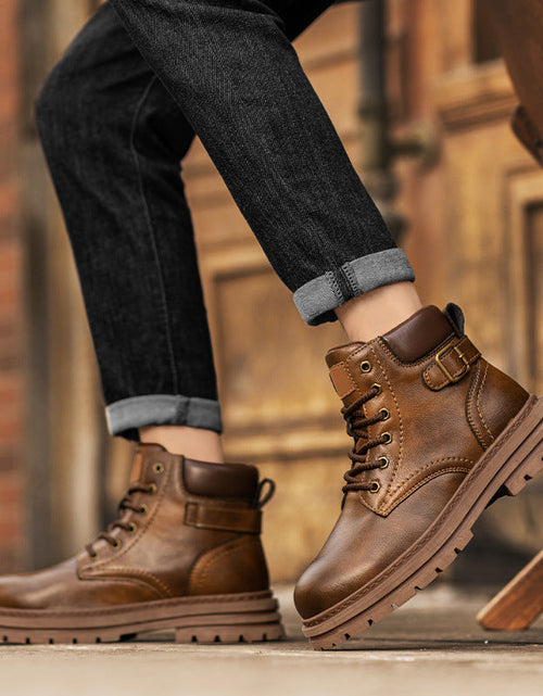 Load image into Gallery viewer, Martin boots autumn and winter retro high top men's workwear boots

