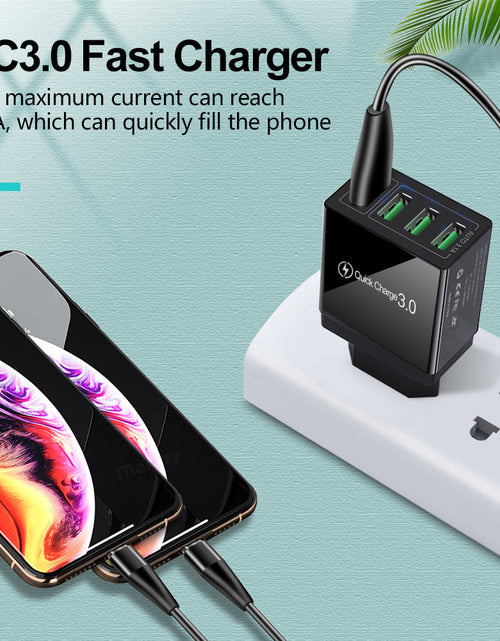 Load image into Gallery viewer, 4USB mobile phone charger, multi port USB charging head charger
