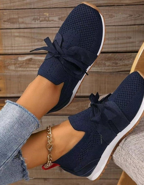 Load image into Gallery viewer, Women’s Lace‑Up Mesh Walking Flats
