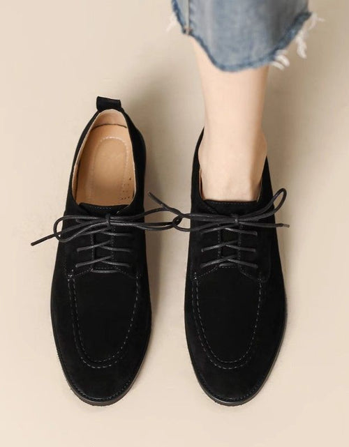 Load image into Gallery viewer, Women’s Retro Deep-Mouth Lace-Up Loafers
