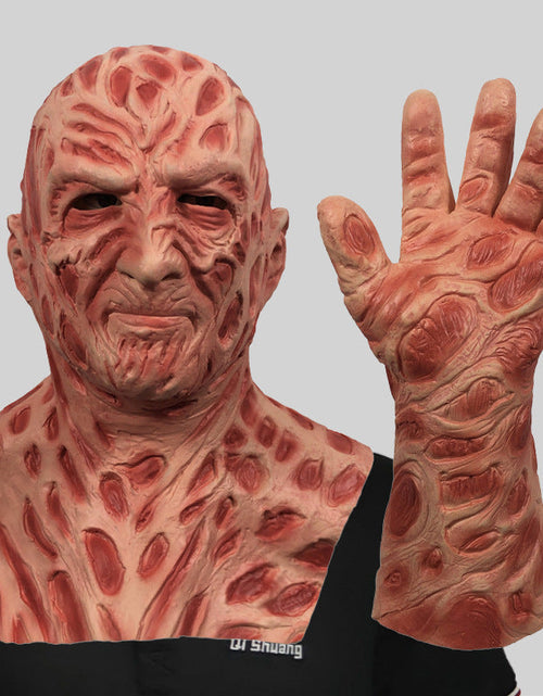 Load image into Gallery viewer, Freddy horror mask, full face headgear, makeup ball, scary demon, funny face, Halloween party, parody props
