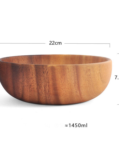 Load image into Gallery viewer, Acacia Wood Bowl Solid Wood Plate Tableware Salad Bowl Shallow Mouth Bowl
